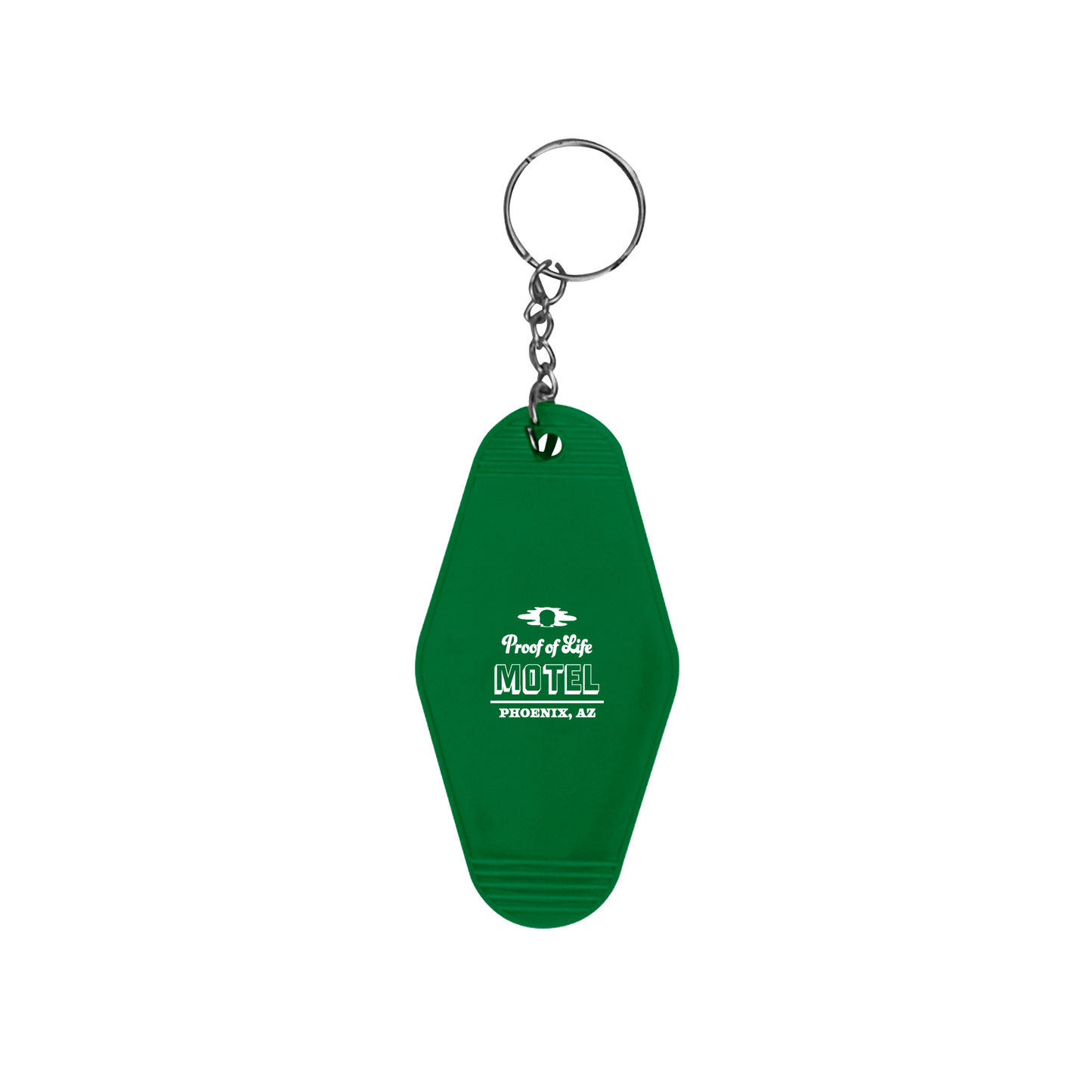 Green Proof of Life Motel Keychain