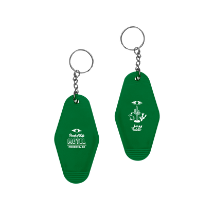 Green Proof of Life Motel Keychain