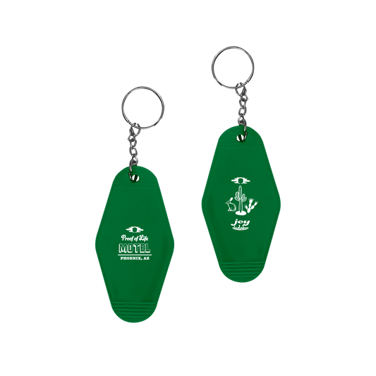 Green Proof of Life Motel Keychain